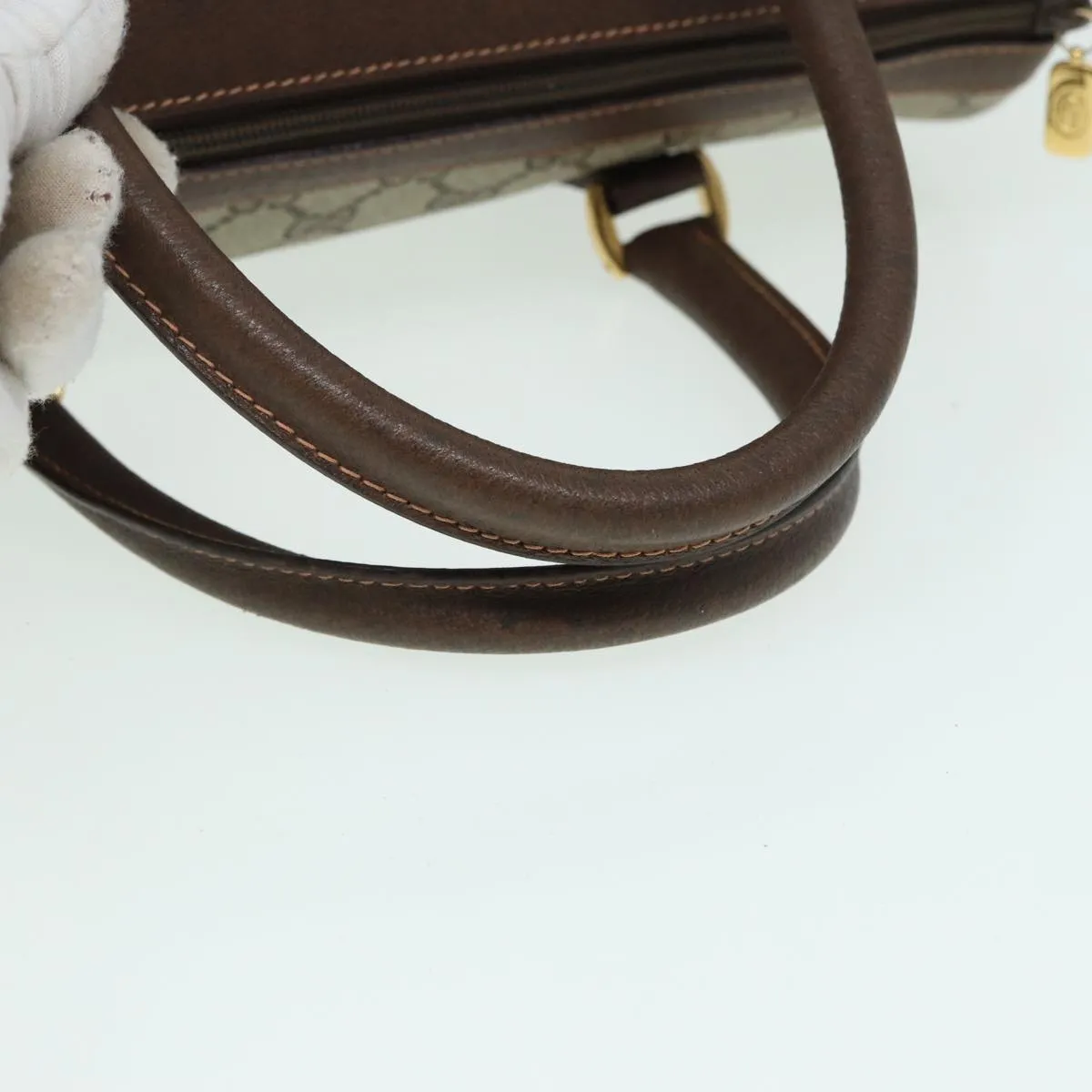 GUCCI GG Supreme Web Sherry Line Boston Bag PVC Beige 40 02 007 82874