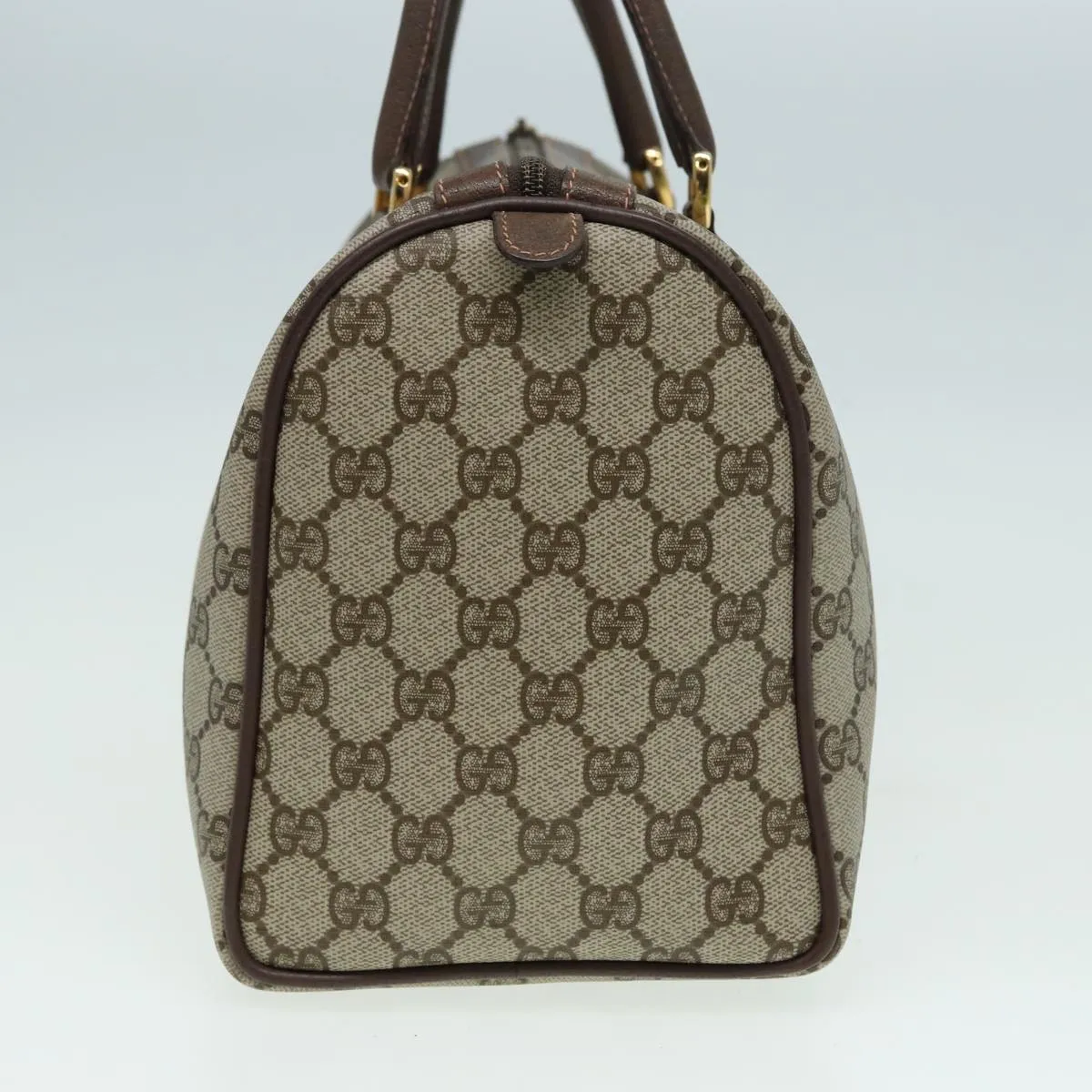 GUCCI GG Supreme Web Sherry Line Boston Bag PVC Beige 40 02 007 82874