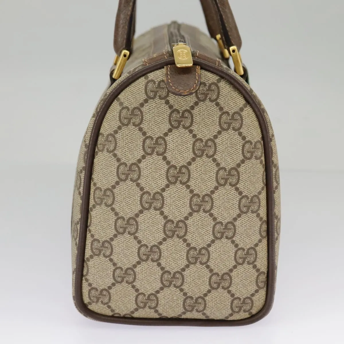 GUCCI GG Supreme Web Sherry Line Boston Bag PVC Beige Red 39 02 006 98939