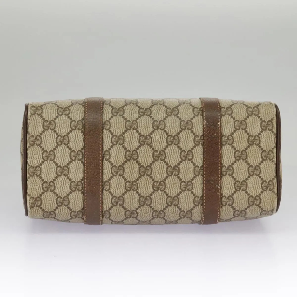 GUCCI GG Supreme Web Sherry Line Boston Bag PVC Beige Red 39 02 006 98939