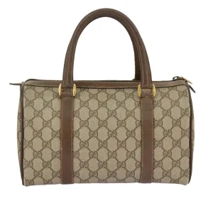 GUCCI GG Supreme Web Sherry Line Boston Bag PVC Beige Red 39 02 006 98939