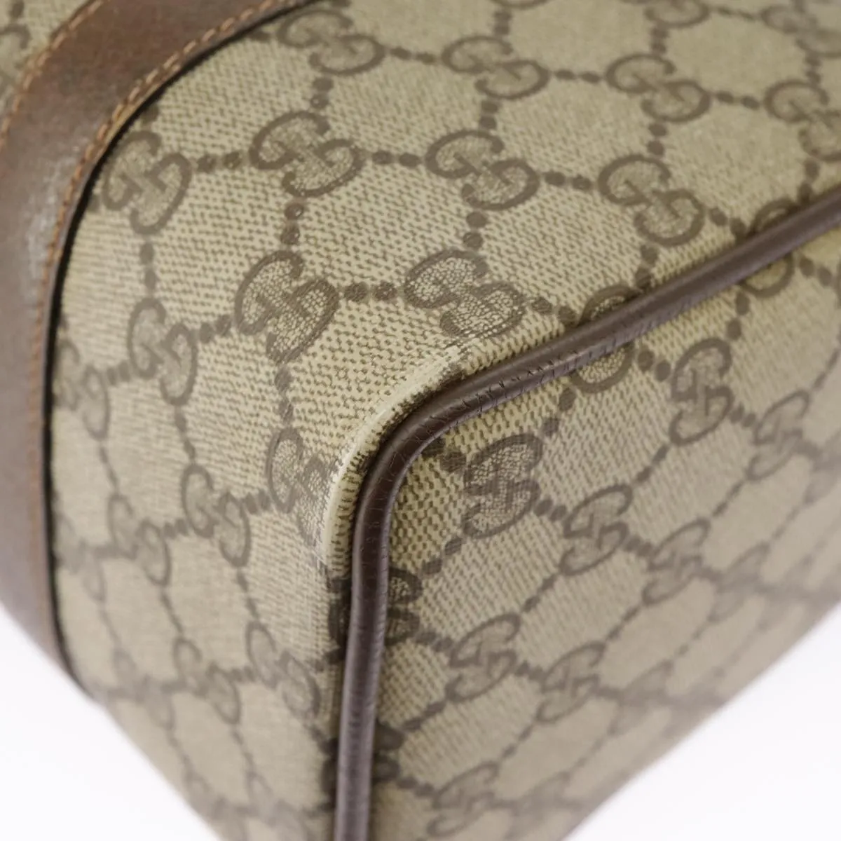 GUCCI GG Supreme Web Sherry Line Boston Bag PVC Beige Red 39 02 006 98939