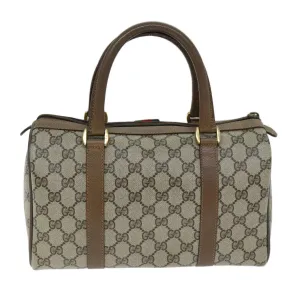 GUCCI GG Supreme Web Sherry Line Boston Bag PVC Beige Red 40 02 006 yk12612