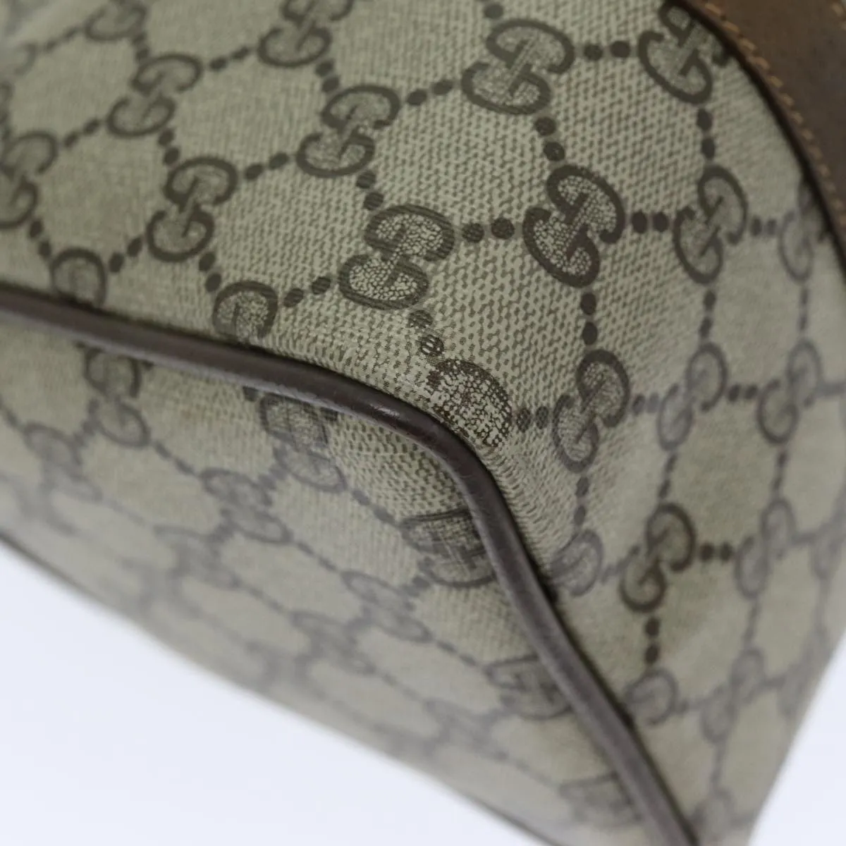 GUCCI GG Supreme Web Sherry Line Boston Bag PVC Beige Red 40 02 006 yk12612