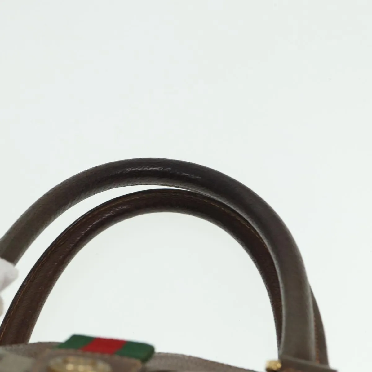 GUCCI GG Supreme Web Sherry Line Boston Bag PVC Beige Red 40 02 007 79159