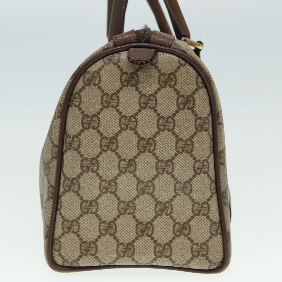 GUCCI GG Supreme Web Sherry Line Boston Bag PVC Beige Red 40 02 007 79159