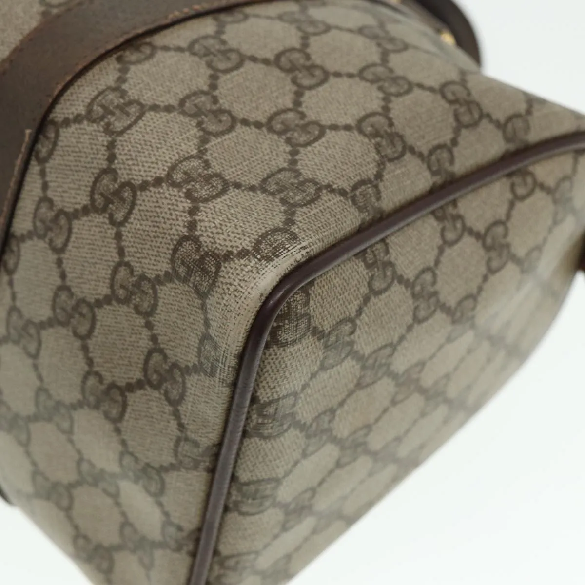 GUCCI GG Supreme Web Sherry Line Boston Bag PVC Beige Red 40 02 007 79159