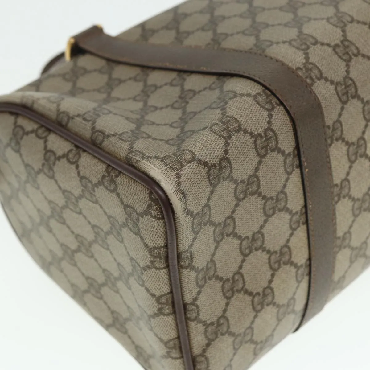GUCCI GG Supreme Web Sherry Line Boston Bag PVC Beige Red 40 02 007 79159