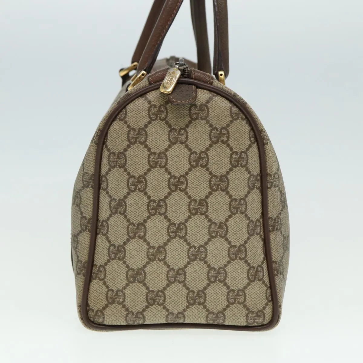GUCCI GG Supreme Web Sherry Line Boston Bag PVC Beige Red 40 02 007 79159