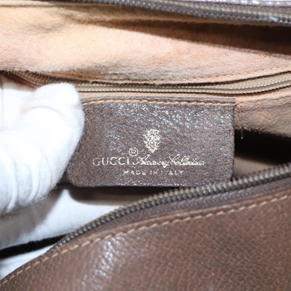 GUCCI GG Supreme Web Sherry Line Boston Bag PVC Beige Red 40 02 007 79159