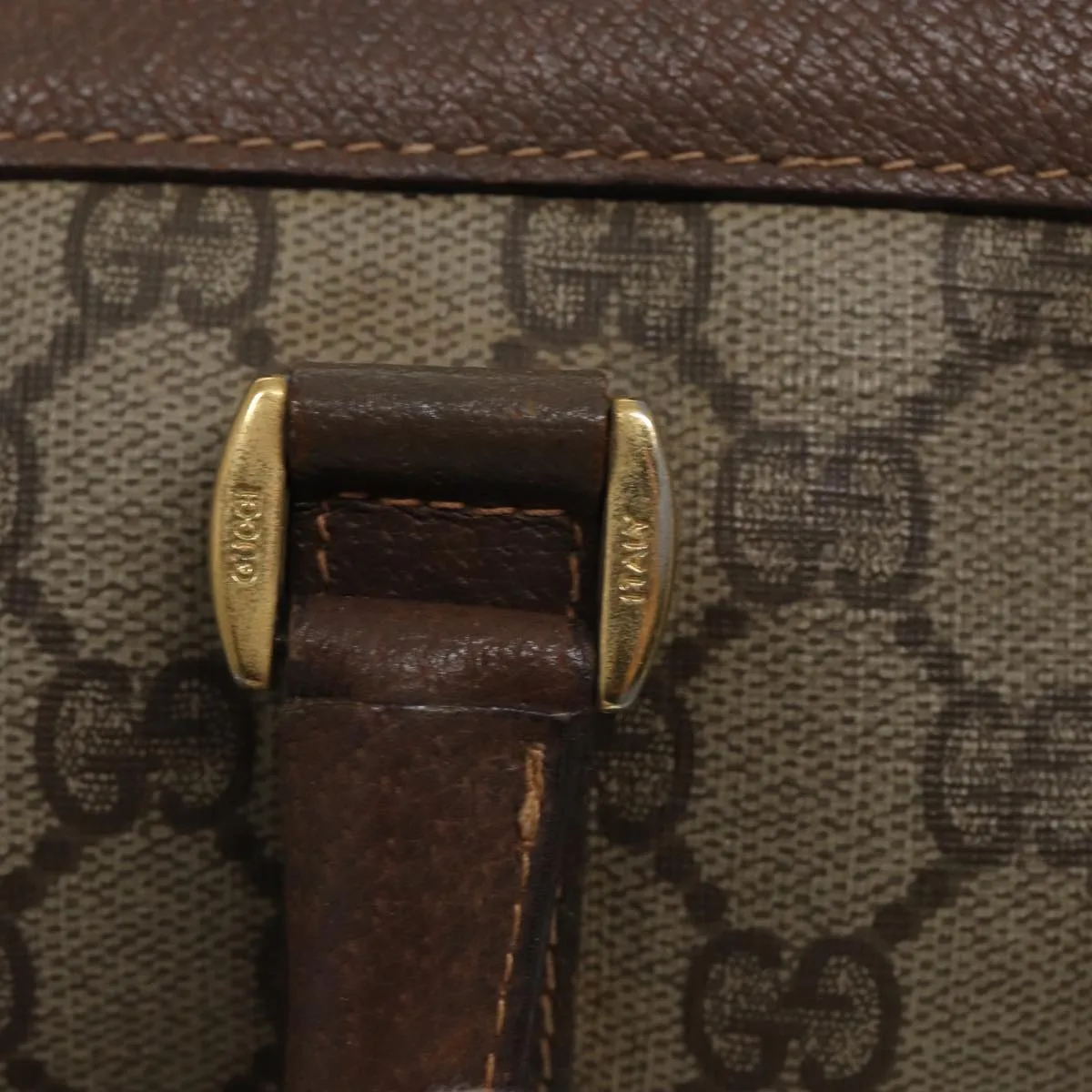 GUCCI GG Supreme Web Sherry Line Boston Bag PVC Beige Red 40 02 007 79159