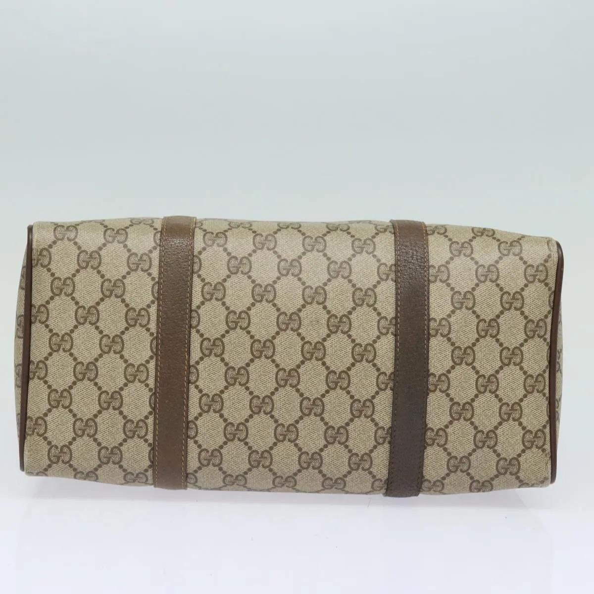 GUCCI GG Supreme Web Sherry Line Boston Bag PVC Beige Red 40 02 007 81948