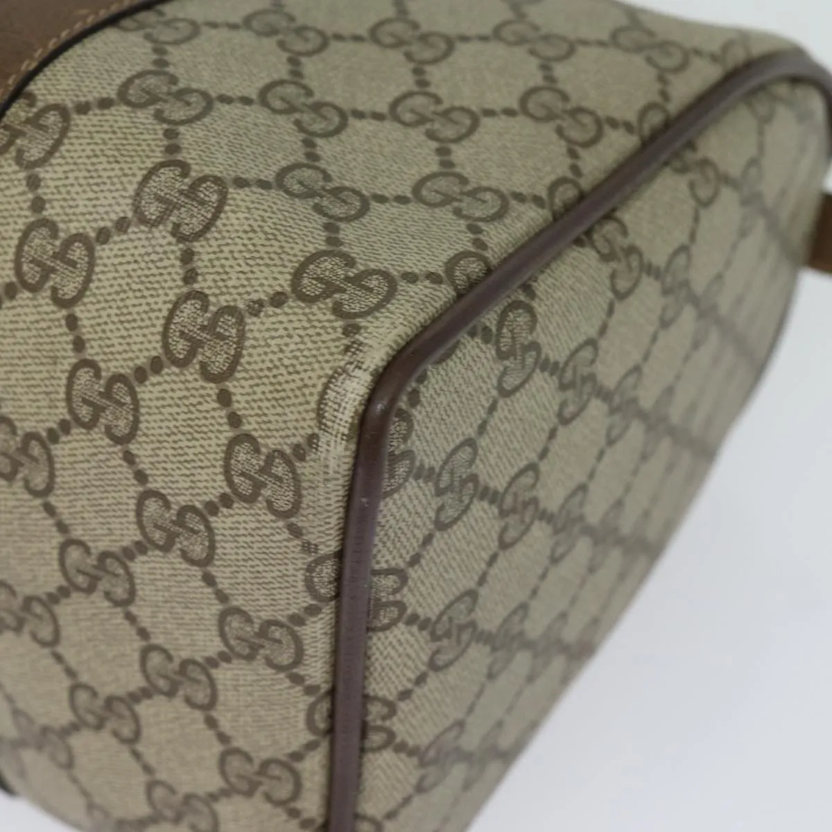 GUCCI GG Supreme Web Sherry Line Boston Bag PVC Beige Red 40 02 007 81948