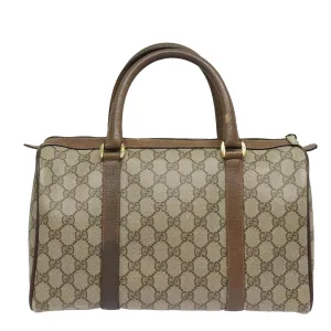GUCCI GG Supreme Web Sherry Line Boston Bag PVC Beige Red 40 02 007 81948