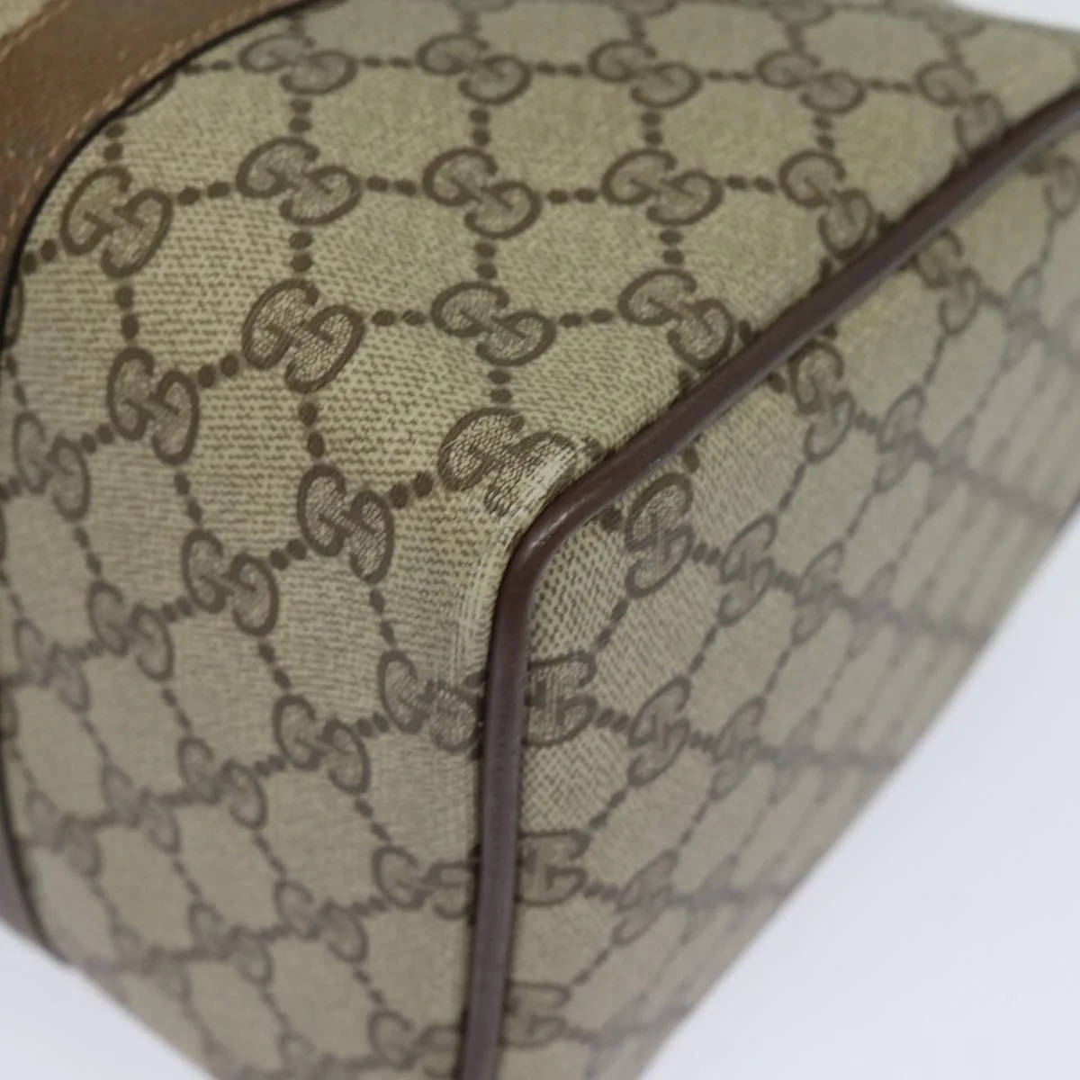 GUCCI GG Supreme Web Sherry Line Boston Bag PVC Beige Red 40 02 007 81948