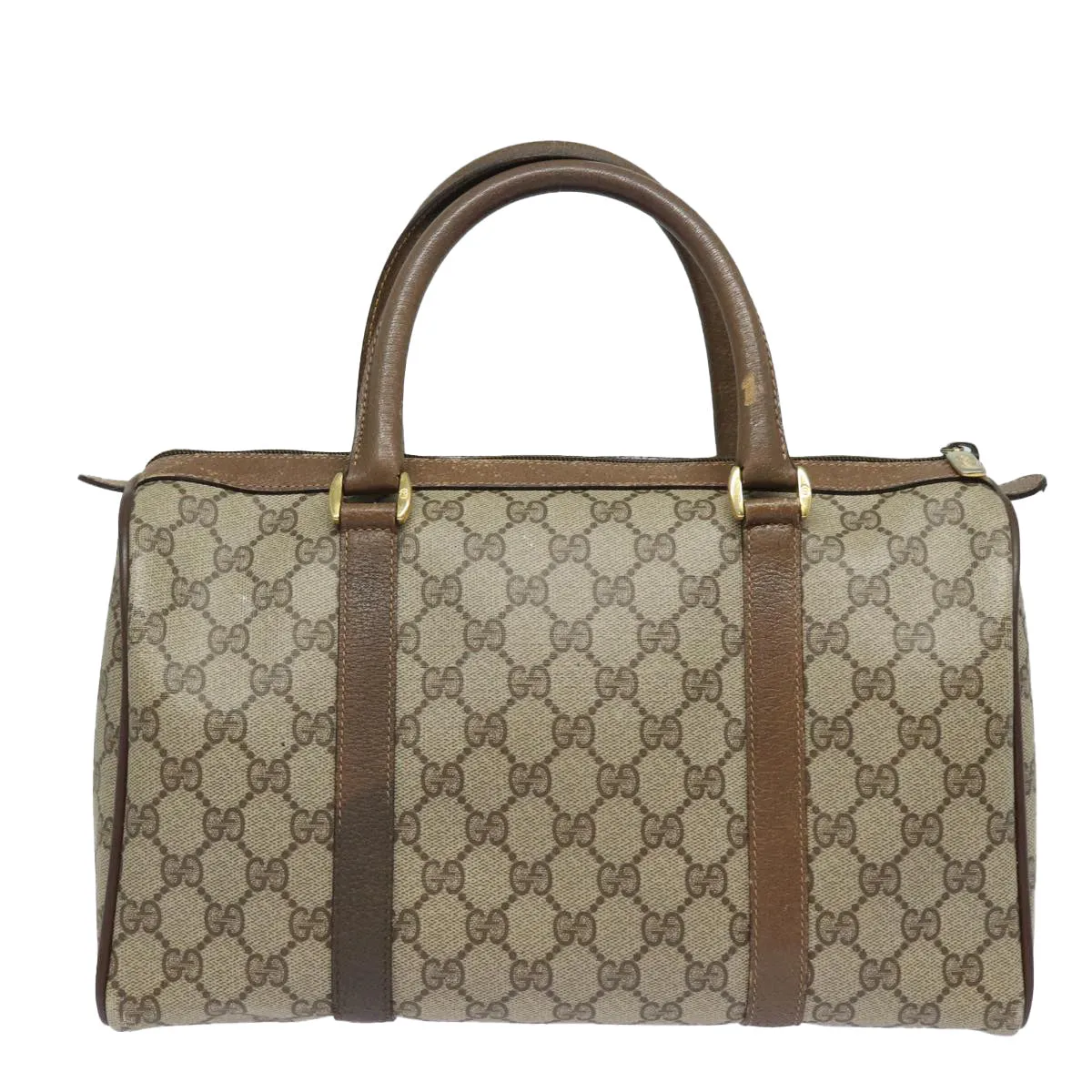 GUCCI GG Supreme Web Sherry Line Boston Bag PVC Beige Red 40 02 007 81948