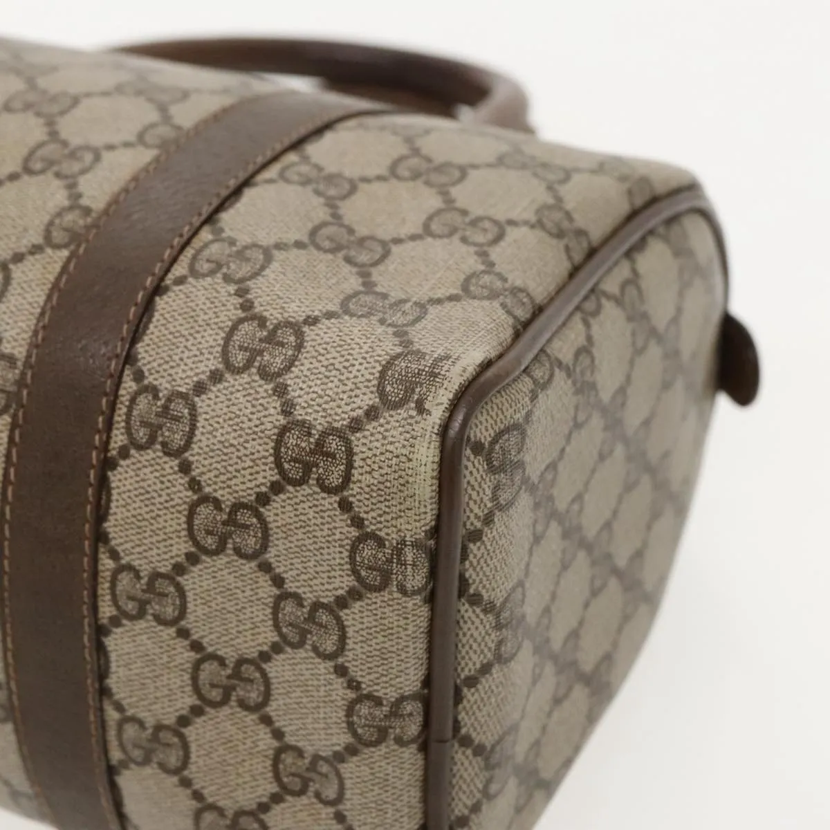 GUCCI GG Supreme Web Sherry Line Boston Bag PVC Beige Red 58 02 006 97175
