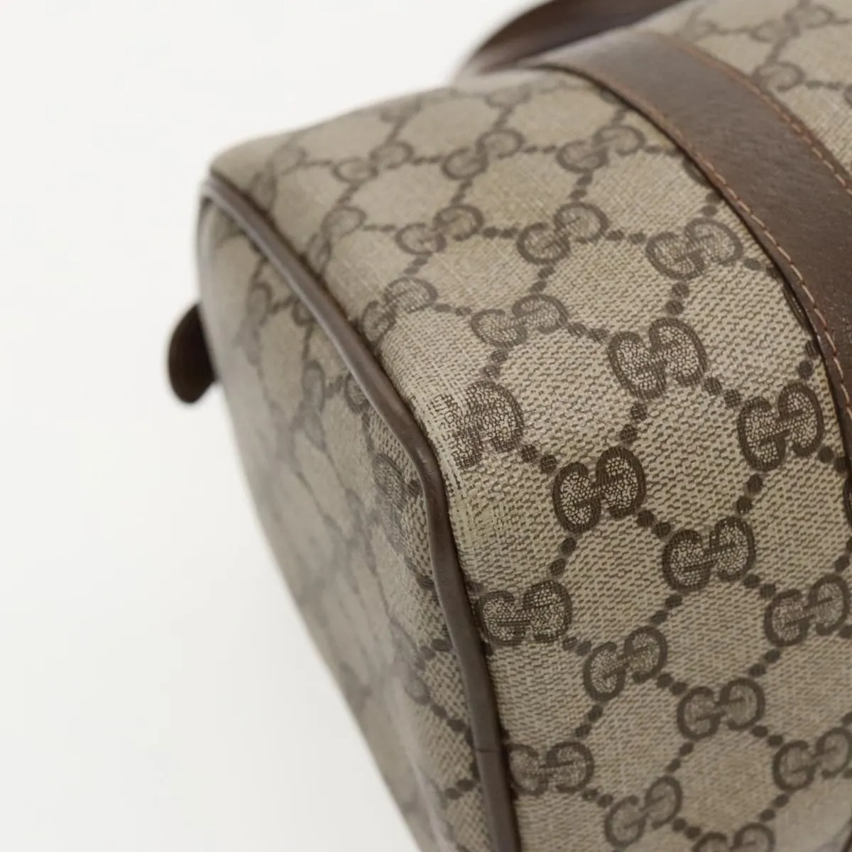 GUCCI GG Supreme Web Sherry Line Boston Bag PVC Beige Red 58 02 006 97175