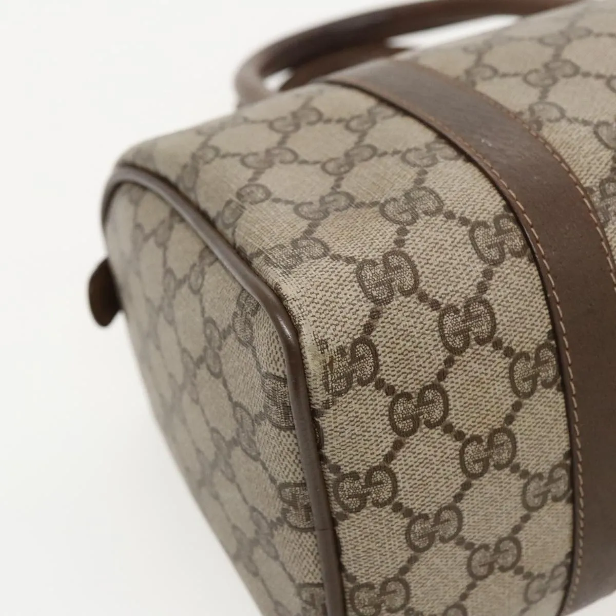 GUCCI GG Supreme Web Sherry Line Boston Bag PVC Beige Red 58 02 006 97175
