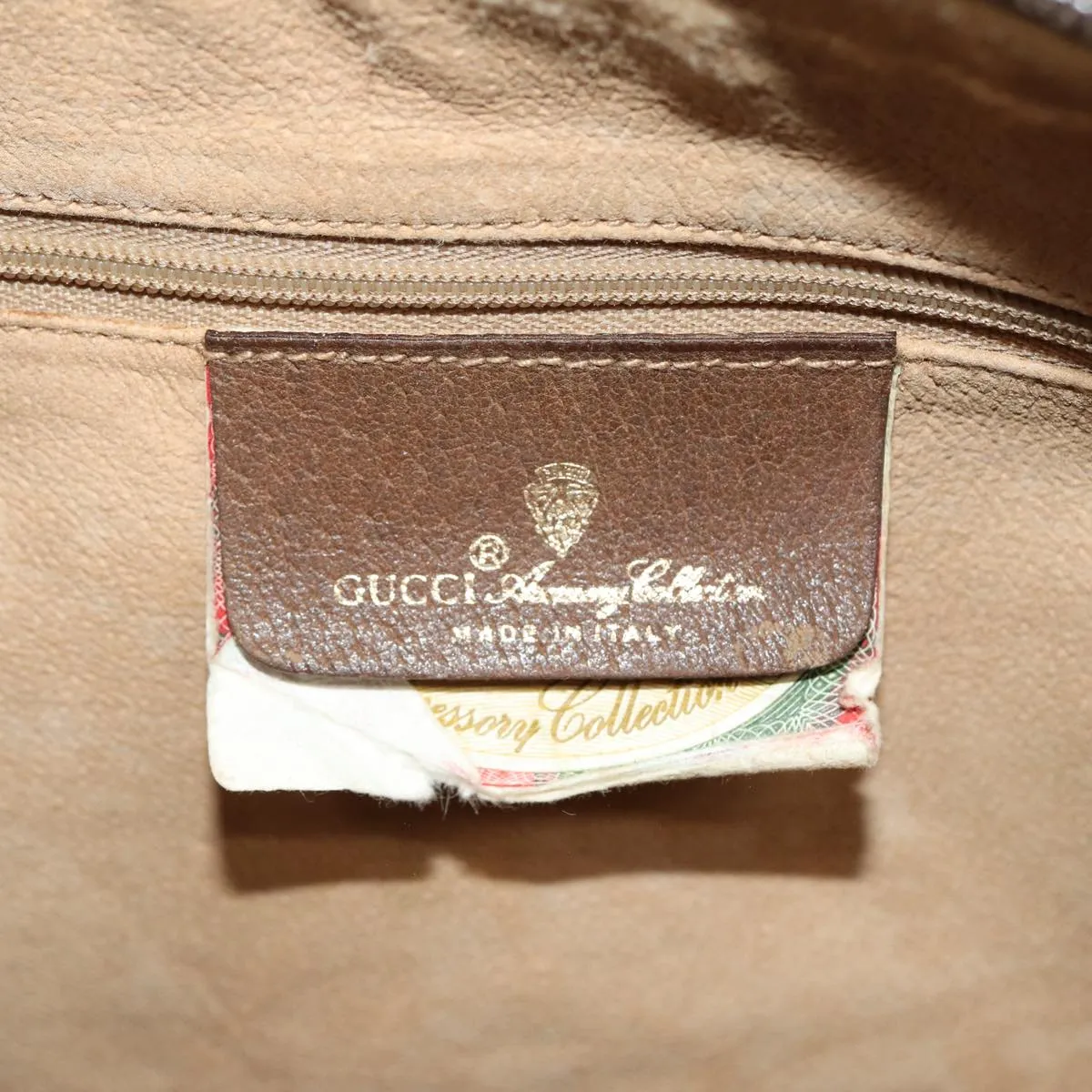 GUCCI GG Supreme Web Sherry Line Boston Bag PVC Leather Beige 78100