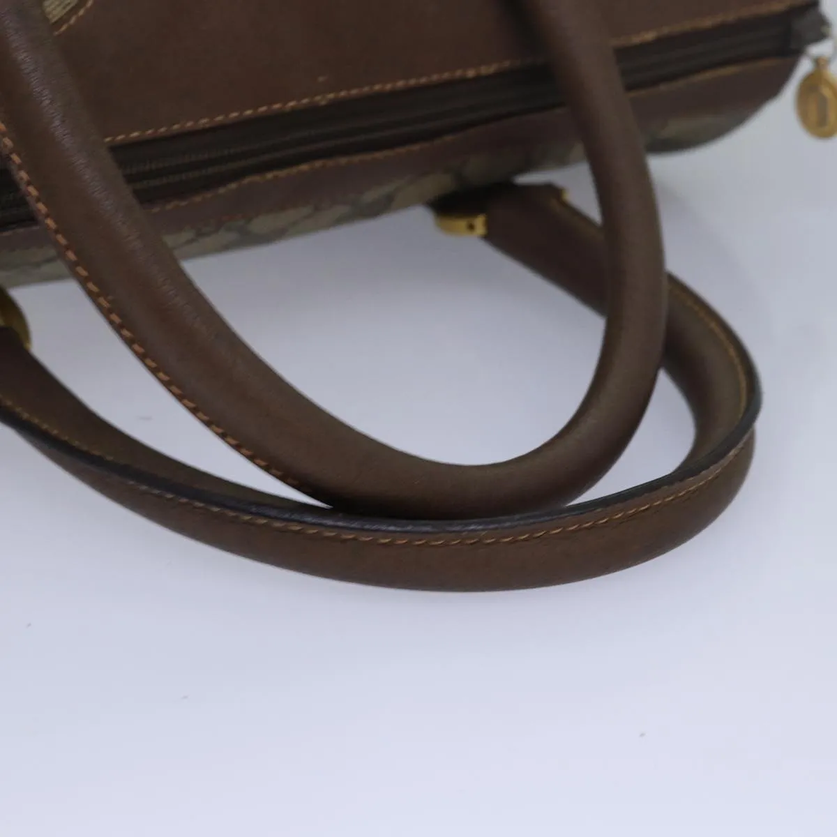 GUCCI GG Supreme Web Sherry Line Boston Bag PVC Leather Beige 81054