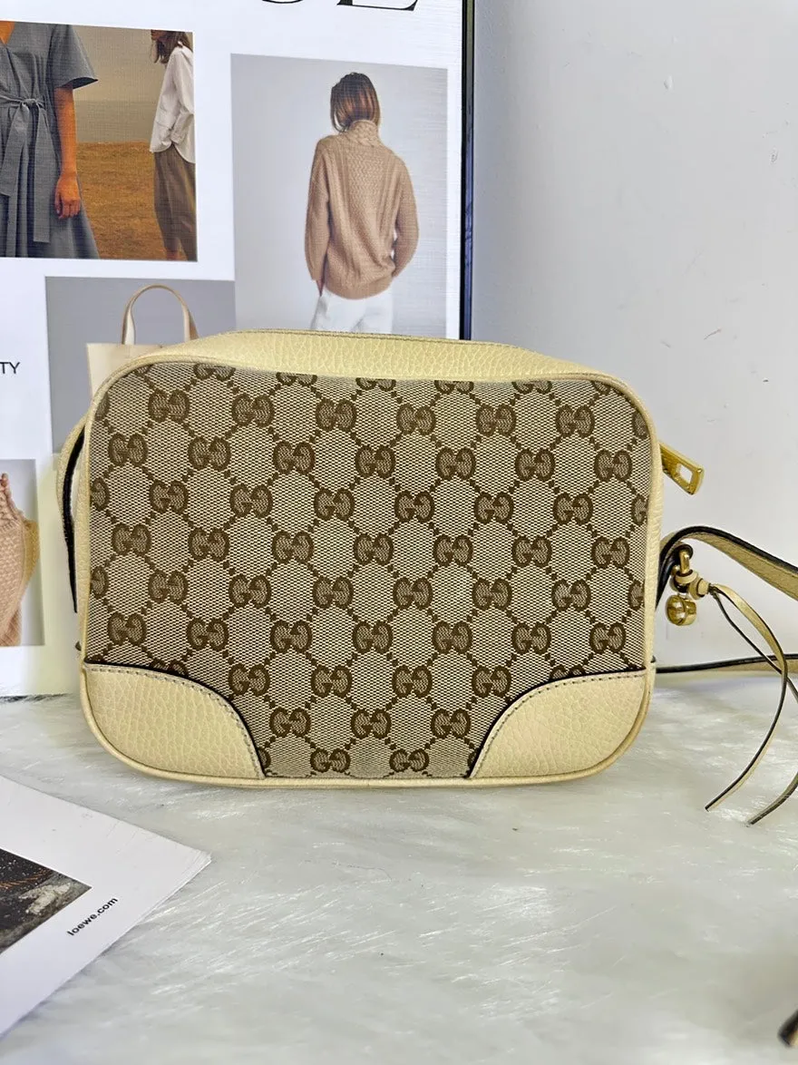 Gucci GG Vintage Beige Canvas Camera Bag - Small Crossbody