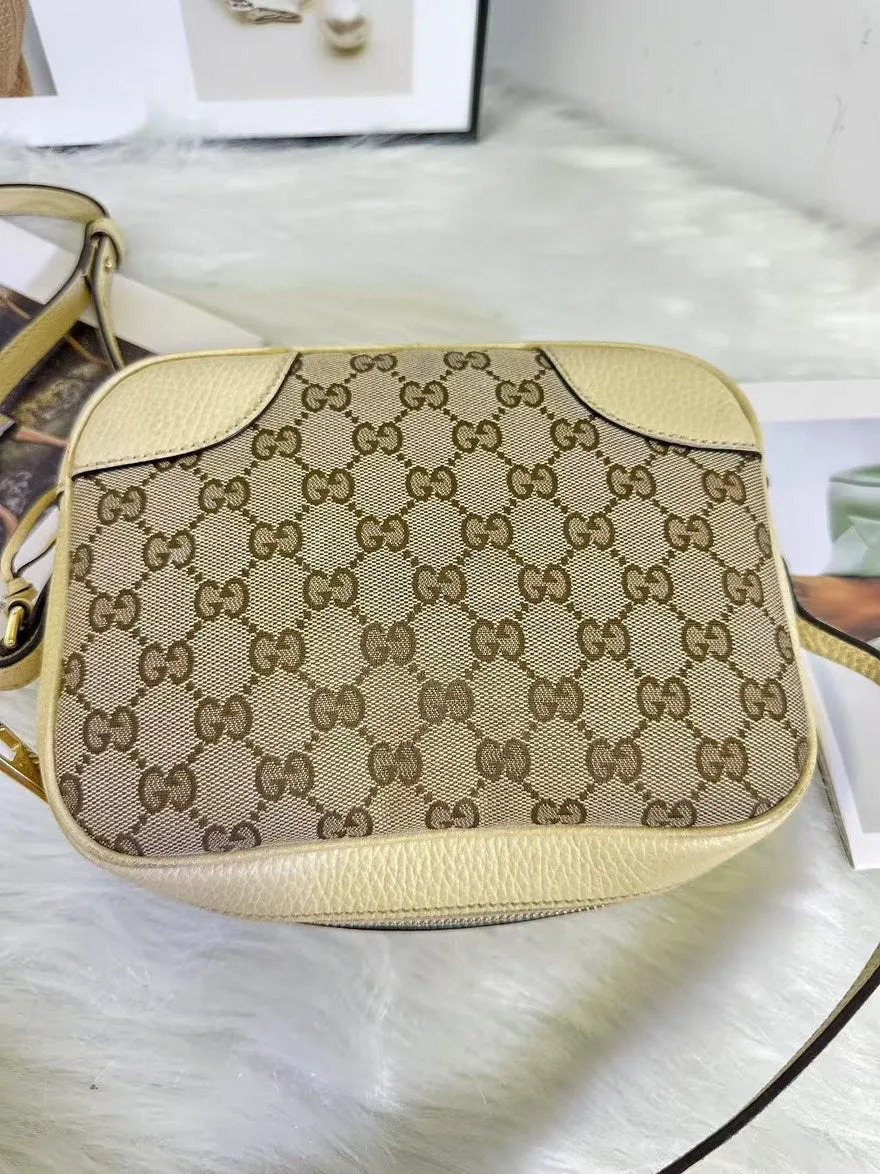 Gucci GG Vintage Beige Canvas Camera Bag - Small Crossbody