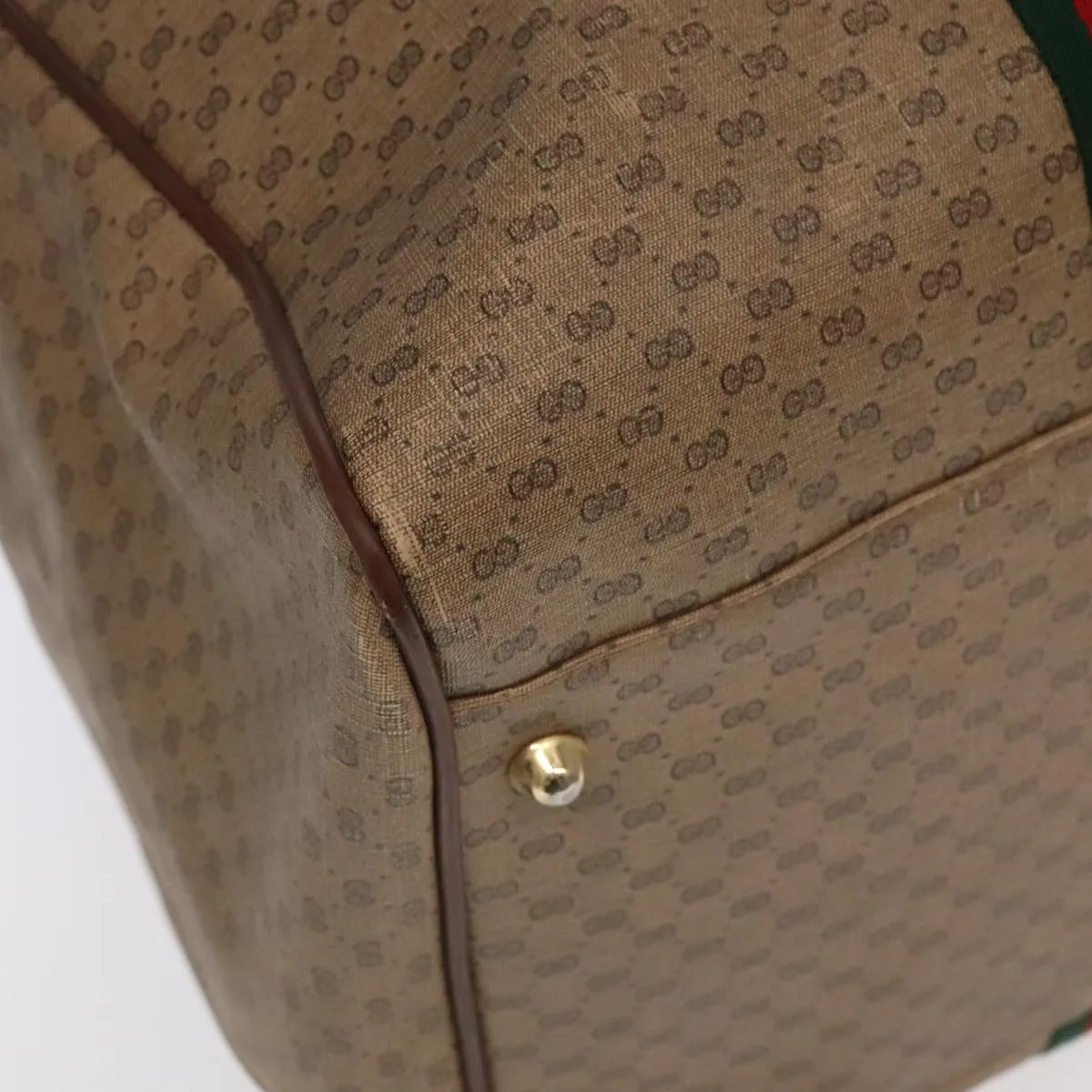 GUCCI Micro GG Canvas Web Sherry Line Boston Bag PVC Beige Gold ti2383