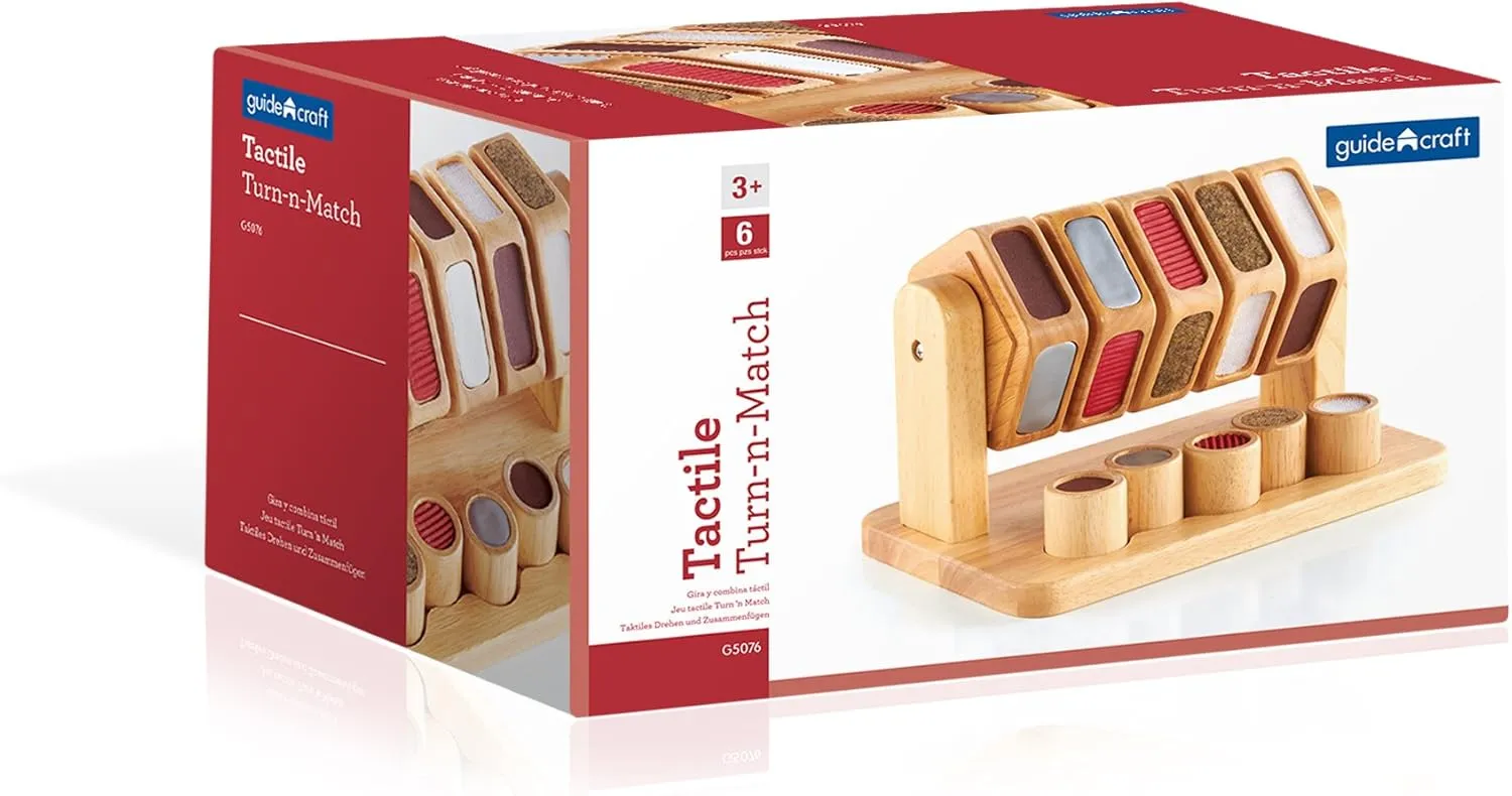 Guidecraft Tactile Turn 'N Match Play Set - Kids Early Learning and Development Toy