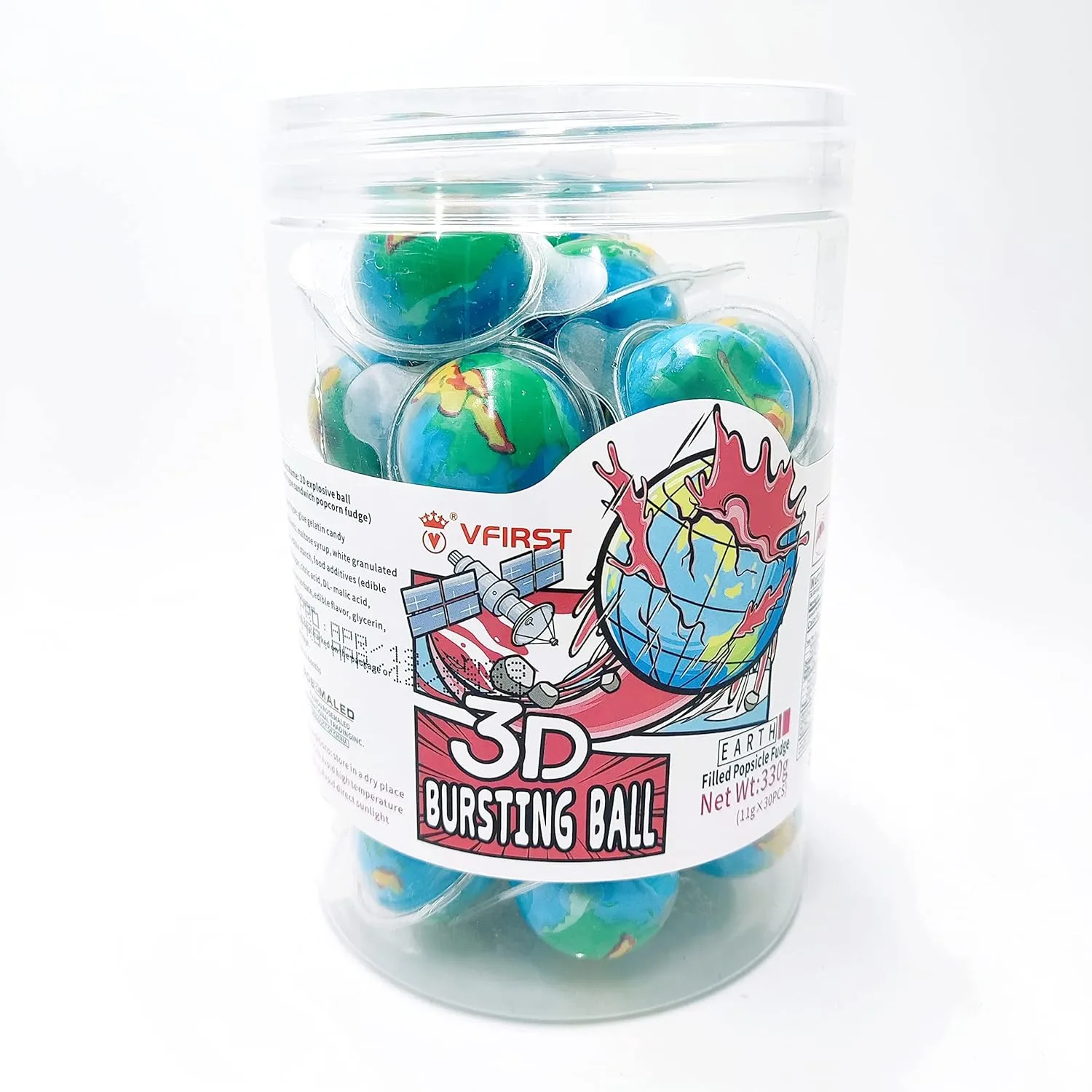 Gummi Candy, Fruity Jelly Gummies, Earth Gummy Candy Sweet Fruity Jelly Planet Gummies Fruit Snack Individually Wrapped Soft Juicy Candy 30 pcs Halloween