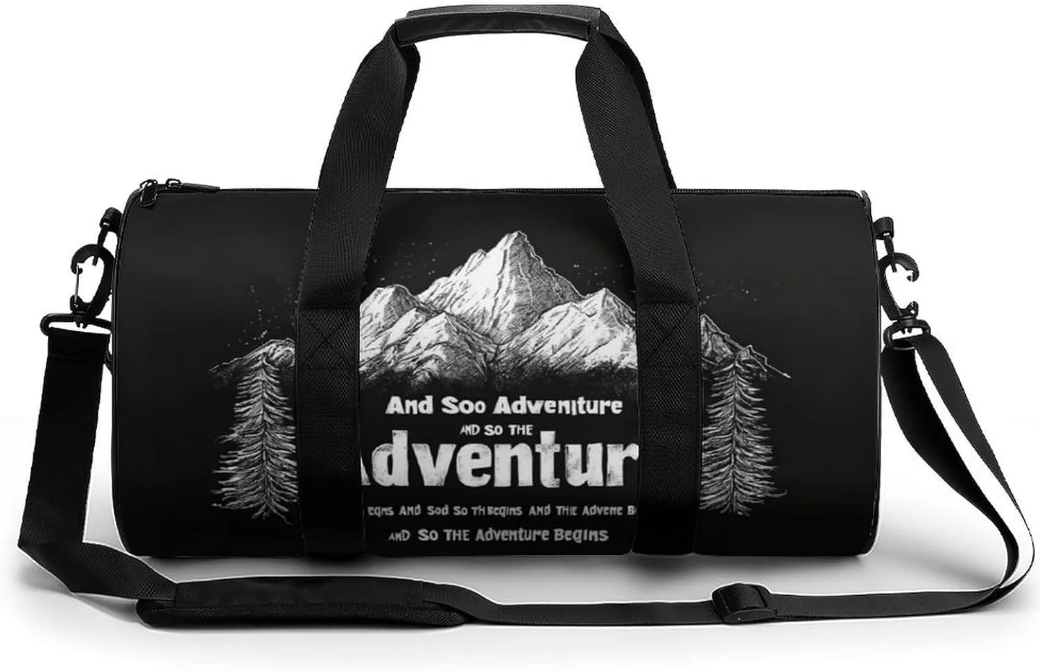 Gym Bag for Men Women Lightweight Sports Duffle Bag with Multiple Compartments Cylindrical Gym Bag for Fitness Travel And Outdoor Activities Ater Resistant Yoga Bag Training Bag Adventure Awaits