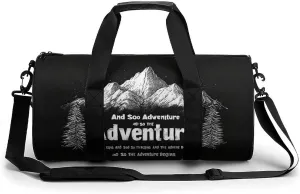 Gym Bag for Men Women Lightweight Sports Duffle Bag with Multiple Compartments Cylindrical Gym Bag for Fitness Travel And Outdoor Activities Ater Resistant Yoga Bag Training Bag Adventure Awaits