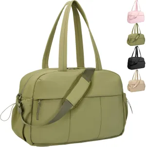 Gym Bag for Women, Carry on Bag with Wet Pocket, Lightweight Puffer Weekender Water Resistant Quilted Travel Duffle Bag Overnight Bags
