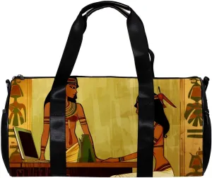 Gym Bags for Men,Travel Duffel Bags for Women,Ancient Egypt Indian Woman,Workout Bag