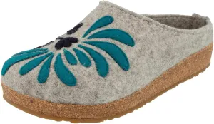 HAFLINGER Blooming Silver Gray Clogs