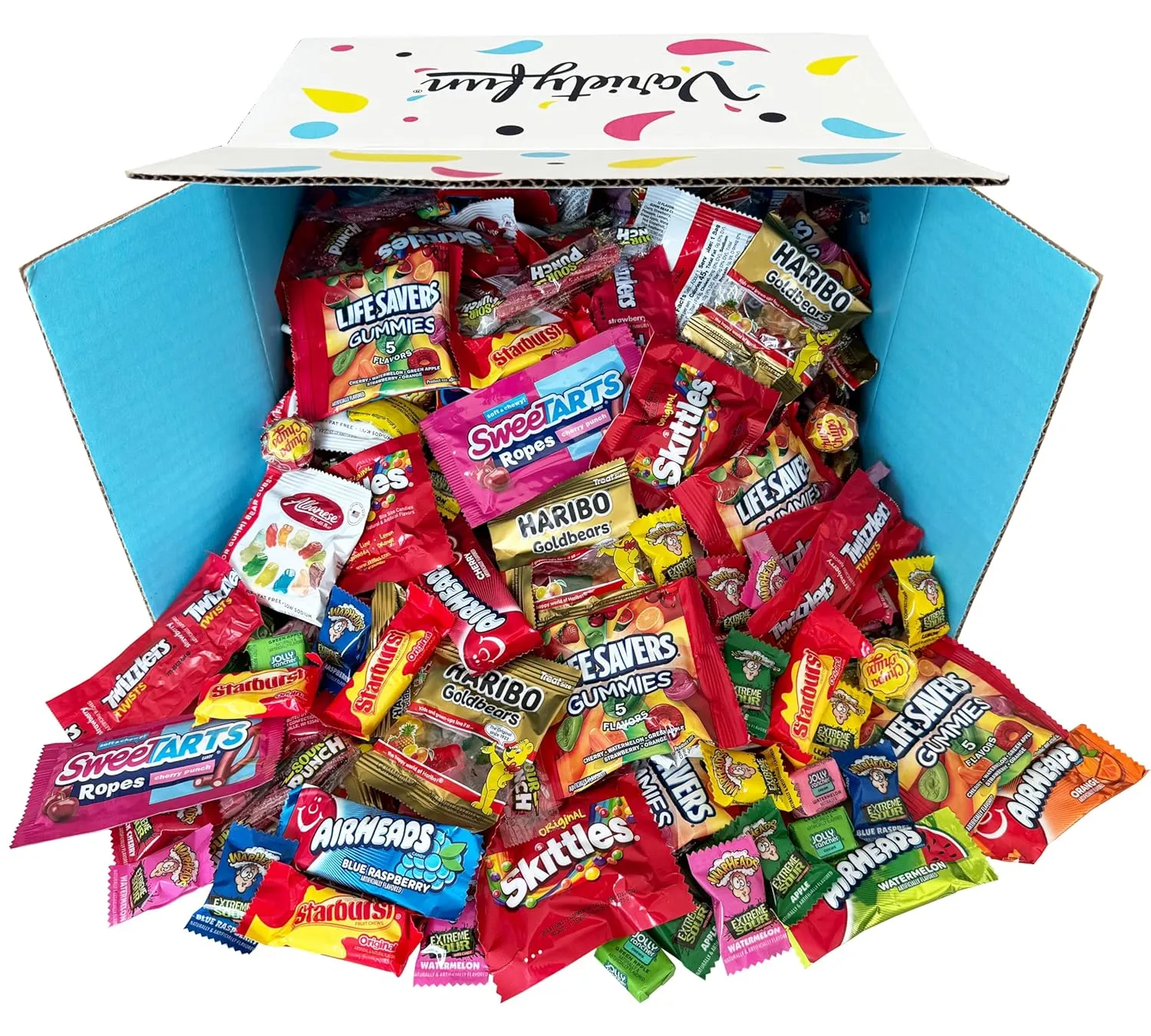 Halloween Bulk Assorted Fruit Candy - Starburst, Skittles, Gummy Life Savers, Air Heads, Jolly Rancher, Sour Punch, Haribo Gold-Bears, Gummy Bears & Twizzlers (96 Oz Variety Pack)