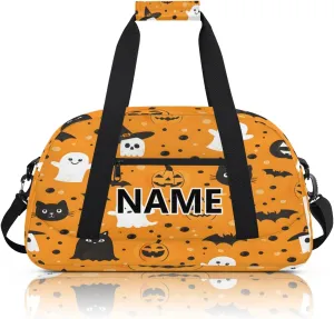 Halloween Ghosts Mini Gym Bag 18 inch for Women Men Waterproof Custom Halloween Cute Ghost Travel Duffel Bag Carry On Overnight Tote Nurse Bag for Work Fitness Hiking