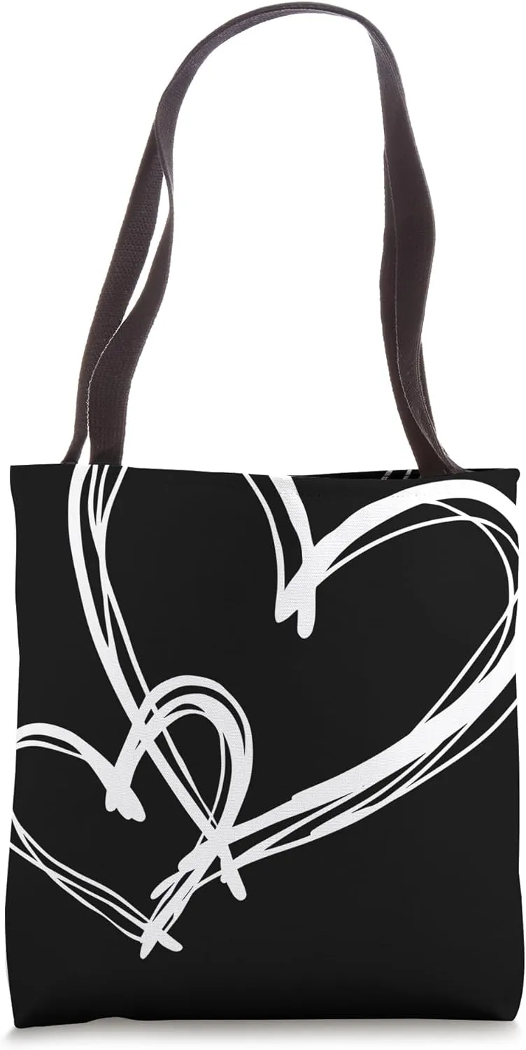 Hand-Drawn Heart Sketch for Romance Tote Bag