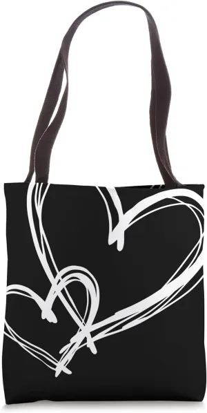 Hand-Drawn Heart Sketch for Romance Tote Bag