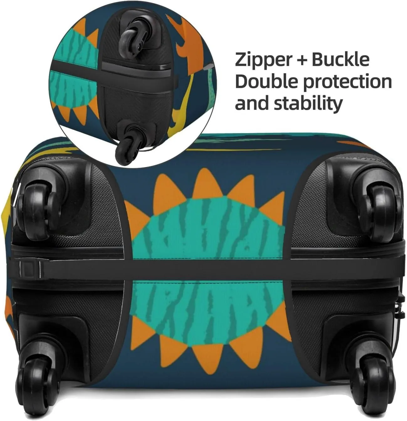 Hand Drawn Seamless Print Elastic Travel Luggage Cover Suitcase Protector Bag, Anti-Scratch, Washable Suitcase Sleeve For Kid Adult,For 18-32 Inch Luggage