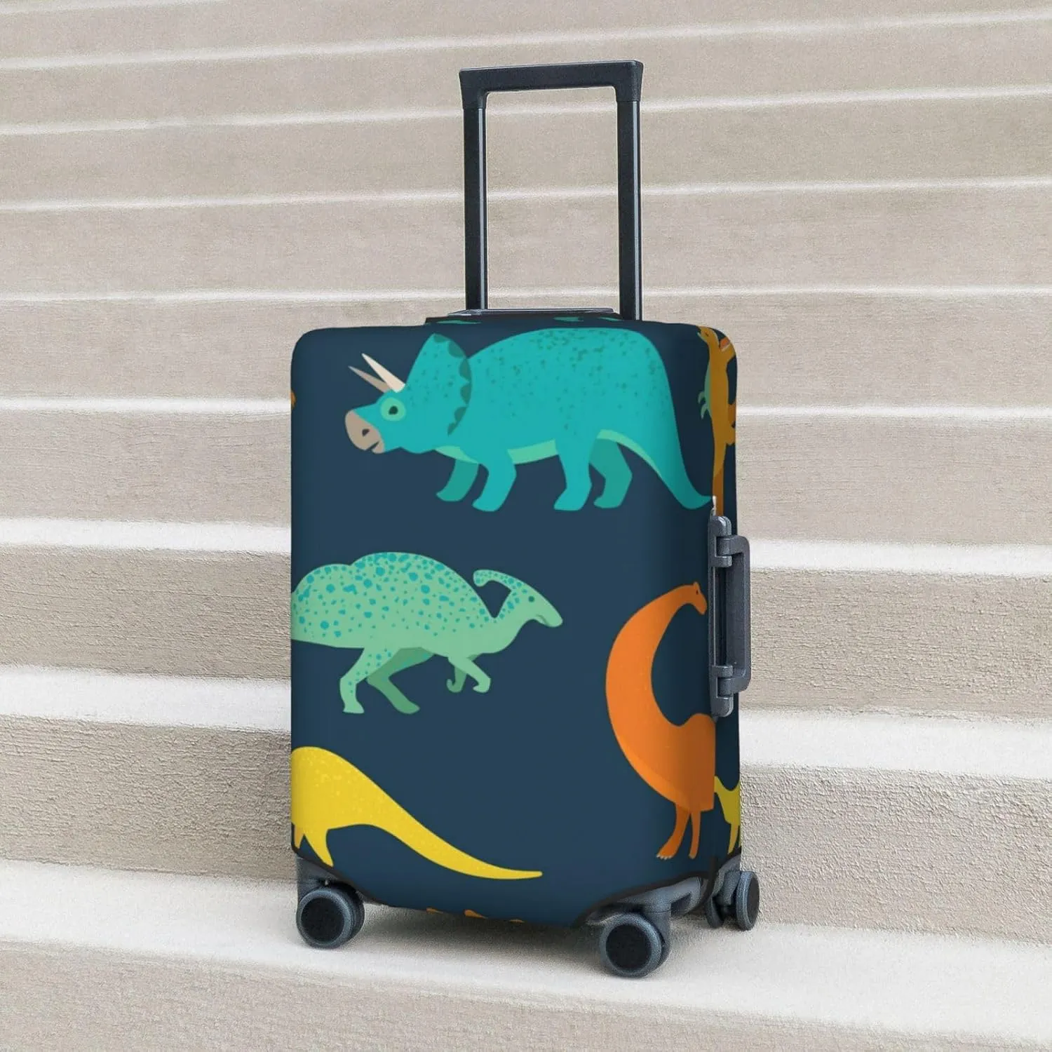 Hand Drawn Seamless Print Elastic Travel Luggage Cover Suitcase Protector Bag, Anti-Scratch, Washable Suitcase Sleeve For Kid Adult,For 18-32 Inch Luggage
