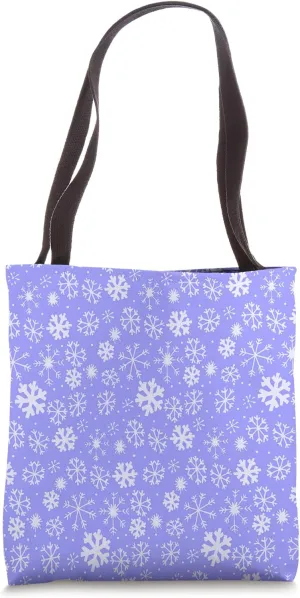 Hand Drawn Snowflake Snowfall Pattern With Blue Background Tote Bag