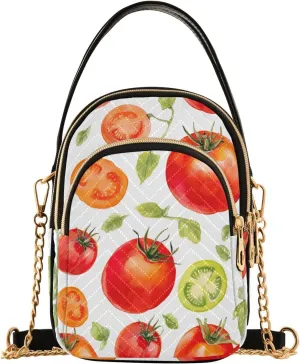 Hand Painted Watercolor Tomatoes Women's Crossbody Bags, Shoulder Purse Crossbody, Stylish Crossbody Bags for Travel