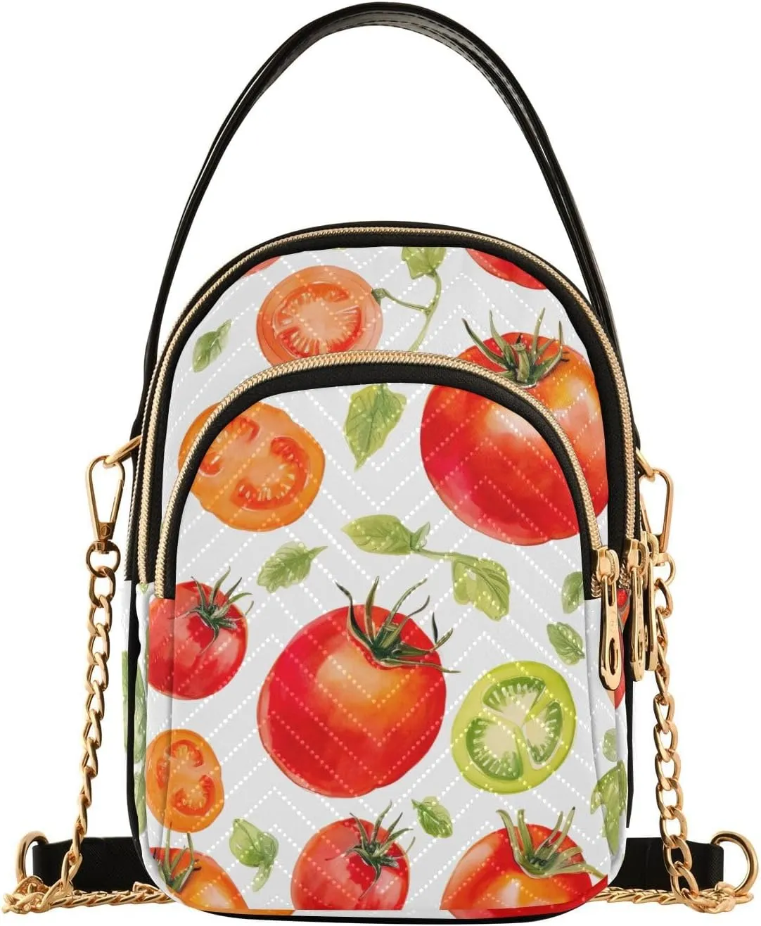 Hand Painted Watercolor Tomatoes Women's Crossbody Bags, Shoulder Purse Crossbody, Stylish Crossbody Bags for Travel
