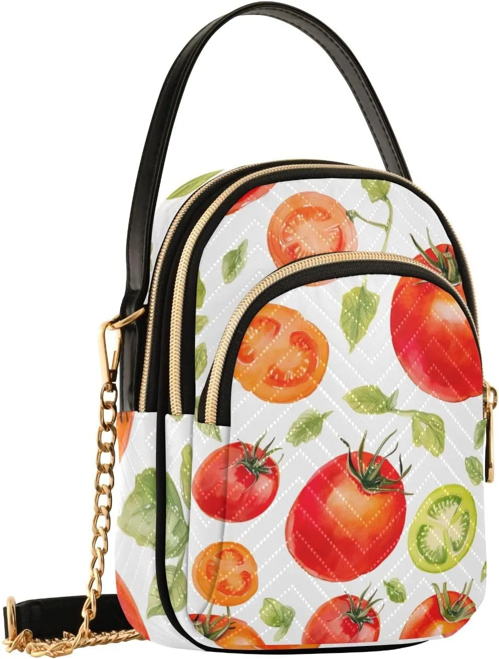 Hand Painted Watercolor Tomatoes Women's Crossbody Bags, Shoulder Purse Crossbody, Stylish Crossbody Bags for Travel