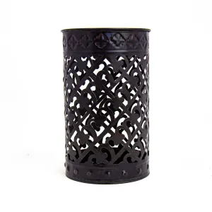 Hand Stamped Metal Tall Lattice Votive