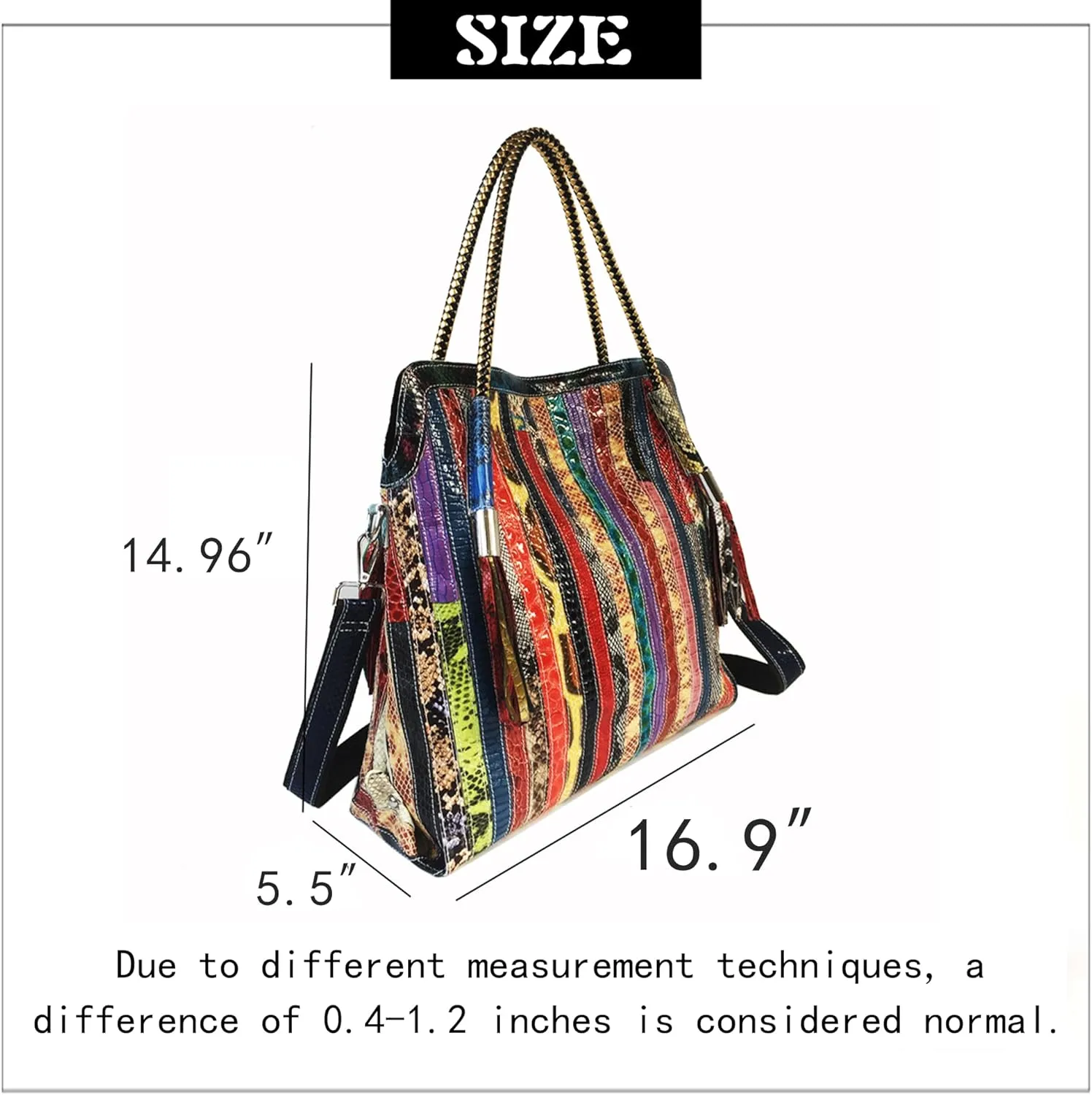 Handmade Cowhide Multi-color Block Random Stitching Unique Style Women's Bag - Crossbody, Shoulder and Handheld