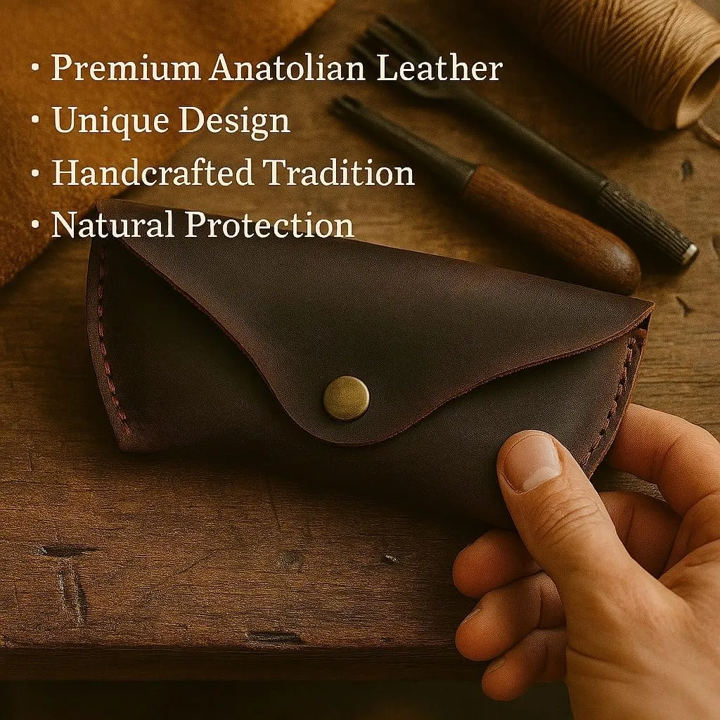 Handmade Leather Eyeglass Case – Soft Sunglasses Pouch, Large Glasses Holder