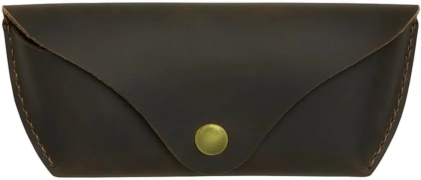Handmade Leather Eyeglass Case – Soft Sunglasses Pouch, Large Glasses Holder