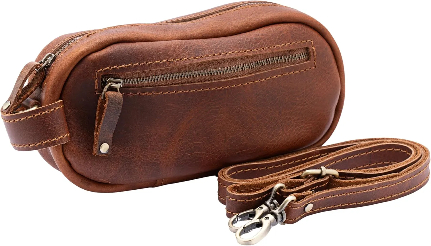 Handmade Premium Leather Men's Toiletry Travel Bag - Dopp Kit & Crossbody Bag, Genuine Leather, Makeup Organizer, Gift Ideas for Men & Women, Small Travel Bag, Travel Kit, Accessories for Men